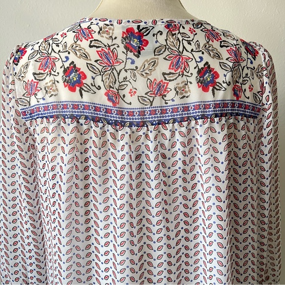 Forever 21 Blue Trendy Boho Shift Floral Sheer Mini Dress - Picture 3 of 8